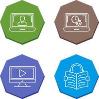Flex Time and Online Lesson Icon vector