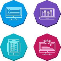 Online Checklist and Online Library Icon vector