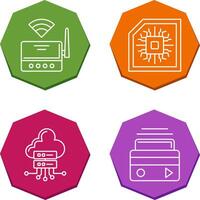 Wifi Router and Chip Icon vector