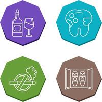 vino y caries icono vector