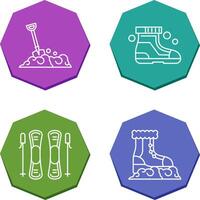 Shovel and Ski Boots Icon vector