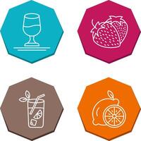 Wine and Strawberry Icon vector