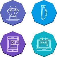 Diamond and Tie Icon vector