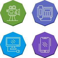 Movie camera and Telephone Icon vector