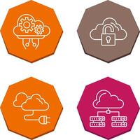 Cloud Comuting and Lock Icon vector