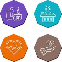 Computer Worker and Office Reception Icon vector