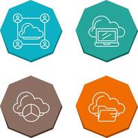 Network and Laptop Icon vector