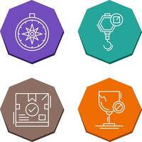 compass and hook Icon vector