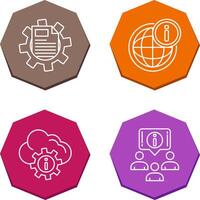 cogwheel and world Icon vector