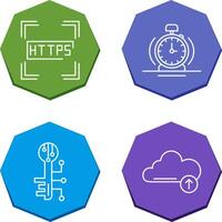 Https and Alarm Icon vector