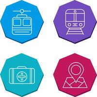 Cable car and Train Icon vector