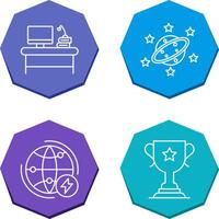 Desktop and Saturn Icon vector