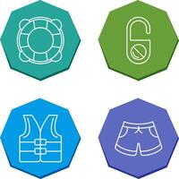 Life Preserver and Do Not Disturb Icon vector