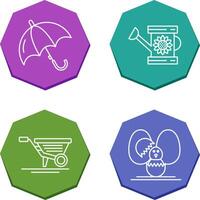 Umbrella and Watering Icon vector