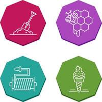 Digging and Honeycomb Icon vector