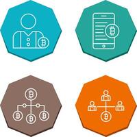 User and Bitcoin Mobile Icon vector