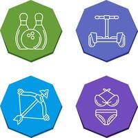 Bowling and Hoverboard Icon vector