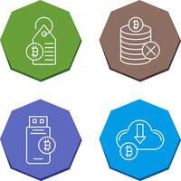 Not Accepted and Bitcoin Label Tag Icon vector