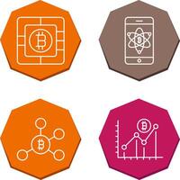 Bitcoin Chip and Mobile Icon vector