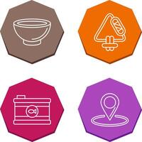 Bowling and Carabiner Icon vector