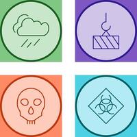 rain and heavy machinery Icon vector