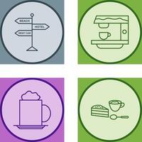 signboard and coffe machine Icon vector