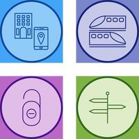 find hotel and train Icon vector