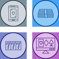 phone gambling and pack of bills Icon vector