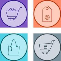 shopping cart and discount tag Icon vector