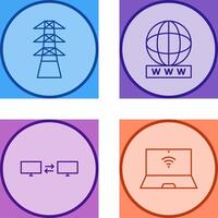 tower and world wide web Icon vector