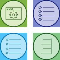 settings and numbered lists Icon vector