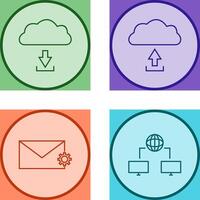 download from cloud upload to cloud Icon vector