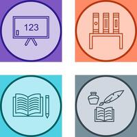 Classroom Board and Bookstand Icon vector