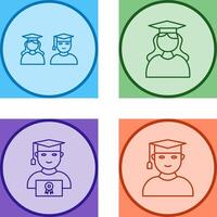 Graduates and Female Graduate Icon vector