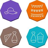 Garlands and Woman Hat Icon vector