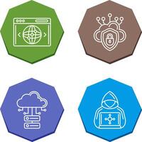 Cloud Security and Website Icon vector