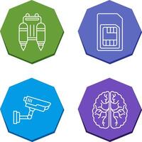 Jetpack and Sim Card Icon vector