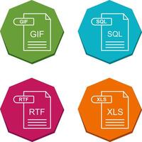 GIF and SQL Icon vector