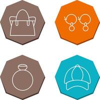 Bag and Earrings Icon vector
