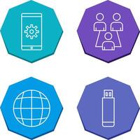 Network Settings and Connected Users Icon vector