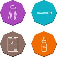 Toothbrush and Hair Icon vector