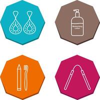 Earring and Lotion Icon vector