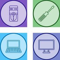 Cpu and Screw driver Icon vector