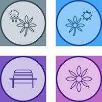 Flower with rain and Flower Icon vector