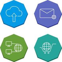 Upload to Cloud and Message Settings Icon vector