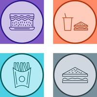 cream cake and lunch bistro Icon vector