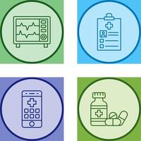 Heart Rate Moniter and Record Icon vector