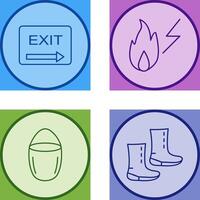 exit and electricity fire Icon vector