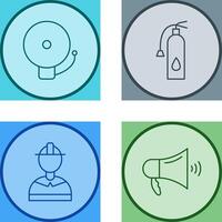 alarm and fire extinguisher Icon vector