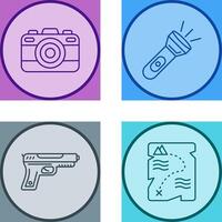 Camera and Flash Light Icon vector